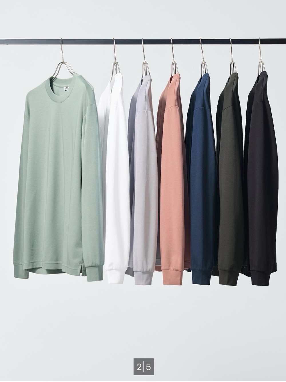 Uniqlo Light Sage Green Crewneck Long Sleeve Top